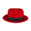 Wholesale Hot Sale Unisex Classic Wide Brim Fedora Hat With Band Round Flat Top Felt Fedora Hats for Men