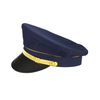 Factory Customized Polyester Peaked Cap Blue Captain Caps Embroidery Logo