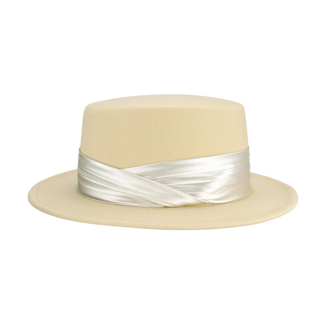 Custom Logo Unisex Vintage Wide Brim Warm Wool Fedora Hat Belt Panama Hat Felt Jazz Hat