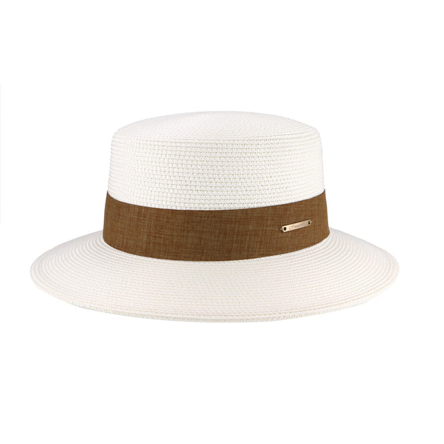 Women's Retro Flat-Brimmed Hat - Colorful Flat-Top Summer Sunshade for Beach Travel & Cycling