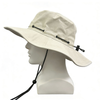 Vintage Cowboy Fisherman Hat Draw Rope Summer Outdoor Wide Brim Shade Hat