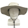 Vintage Cowboy Fisherman Hat Draw Rope Summer Outdoor Wide Brim Shade Hat