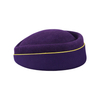 Purple Wool Blend Sailor Cap Classic Peaked Hat Navy Military Style Uniform Headwear