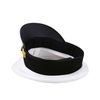 White PU Leather Sailor Hat - Classic Naval Peaked Cap for Men & Women