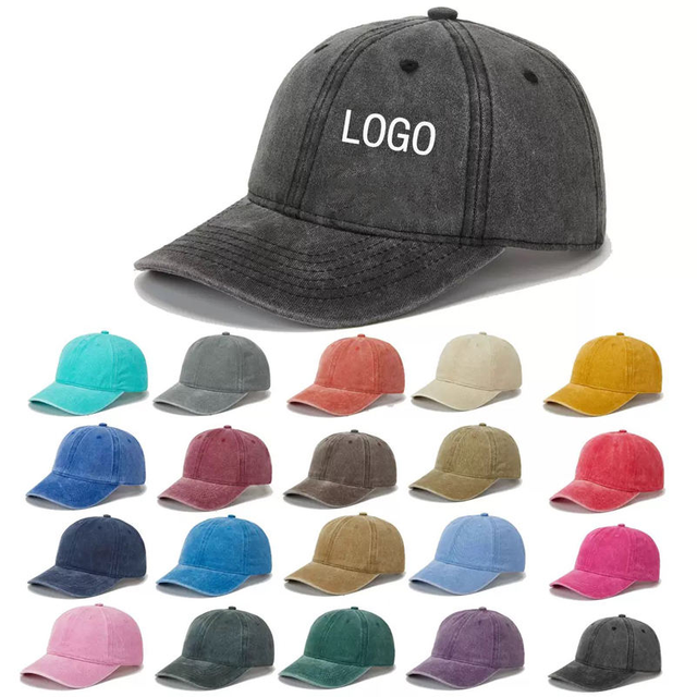 Custom Unisex Breathable Embroidery Logo Sport Vintage Baseball Cap Washed Pure 100% Cotton Soft Blank Embroidered Hat