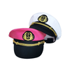 Wholesale 100% Cotton Adult Yacht Navy Hats High Quality White Black Caps Embossed Captain Yacht Beach
