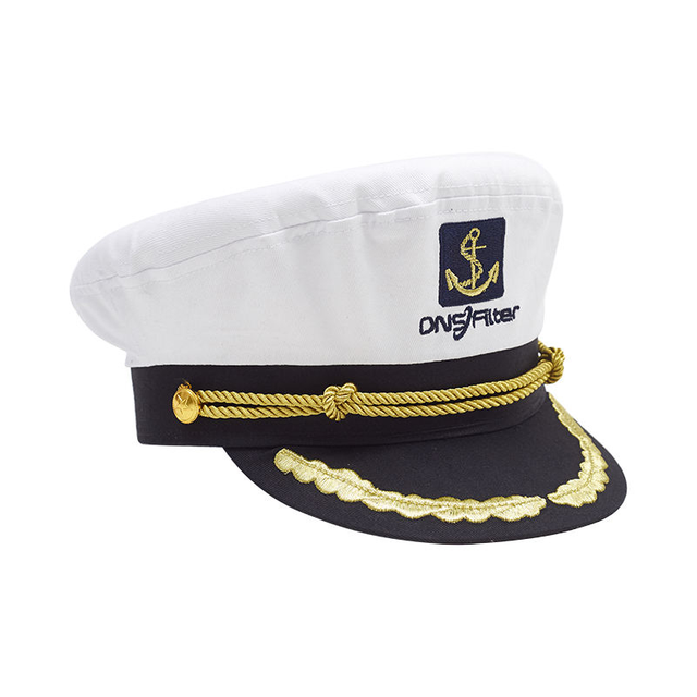 European and American Hat Customized Adults Children's White Navy Cap Captain Sailor Hats