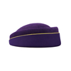 Purple Wool Blend Sailor Cap Classic Peaked Hat Navy Military Style Uniform Headwear