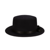 Hot Sale New British Style Vintage Unisex Flat Hat High-Grade Round Wool Flat Top Hat Big Brim Trilby Fedora Hat