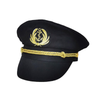 Wholesale 100% Cotton Adult Yacht Navy Hats High Quality White Black Caps Embossed Captain Yacht Beach
