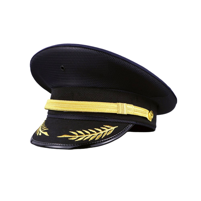European Navy Captain Hat Black Sailor Carnival Roleplay Costume Accessory